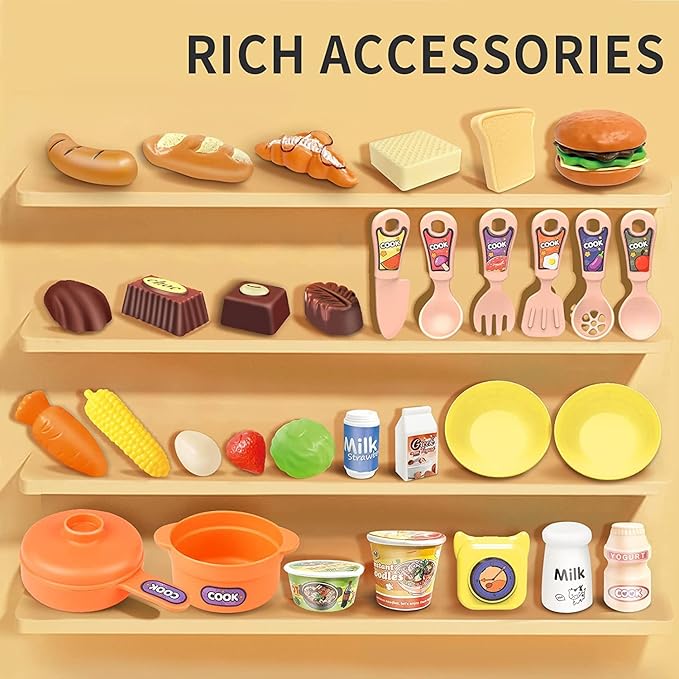 Inbealy Dream Kitchen Set with Spraying Mist and Light