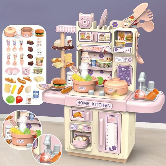 Inbealy Dream Kitchen Set with Spraying Mist and Light