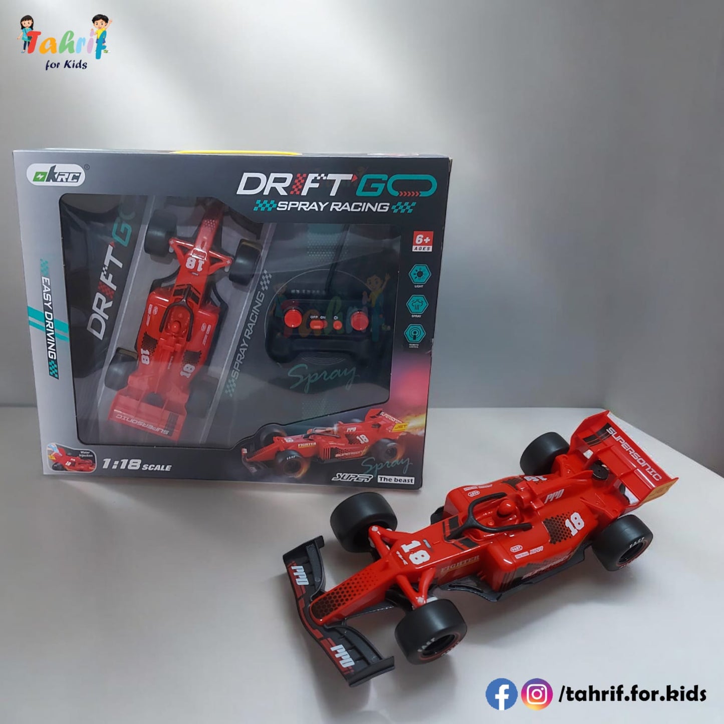 Drift Go Spray Racing Formula 1 R/C Car (F1 Racing)